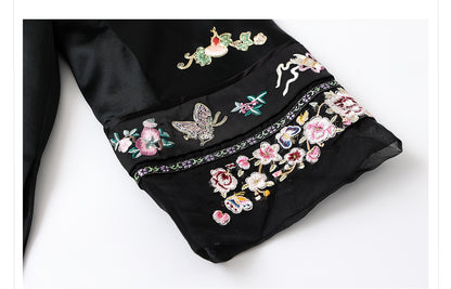 2026 Autumn New Chinese Style Printed Embroidered Acetate Coat for Women