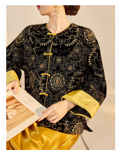 Retro Sequin Embroidered Zen Chinese Style Autumn Jacket