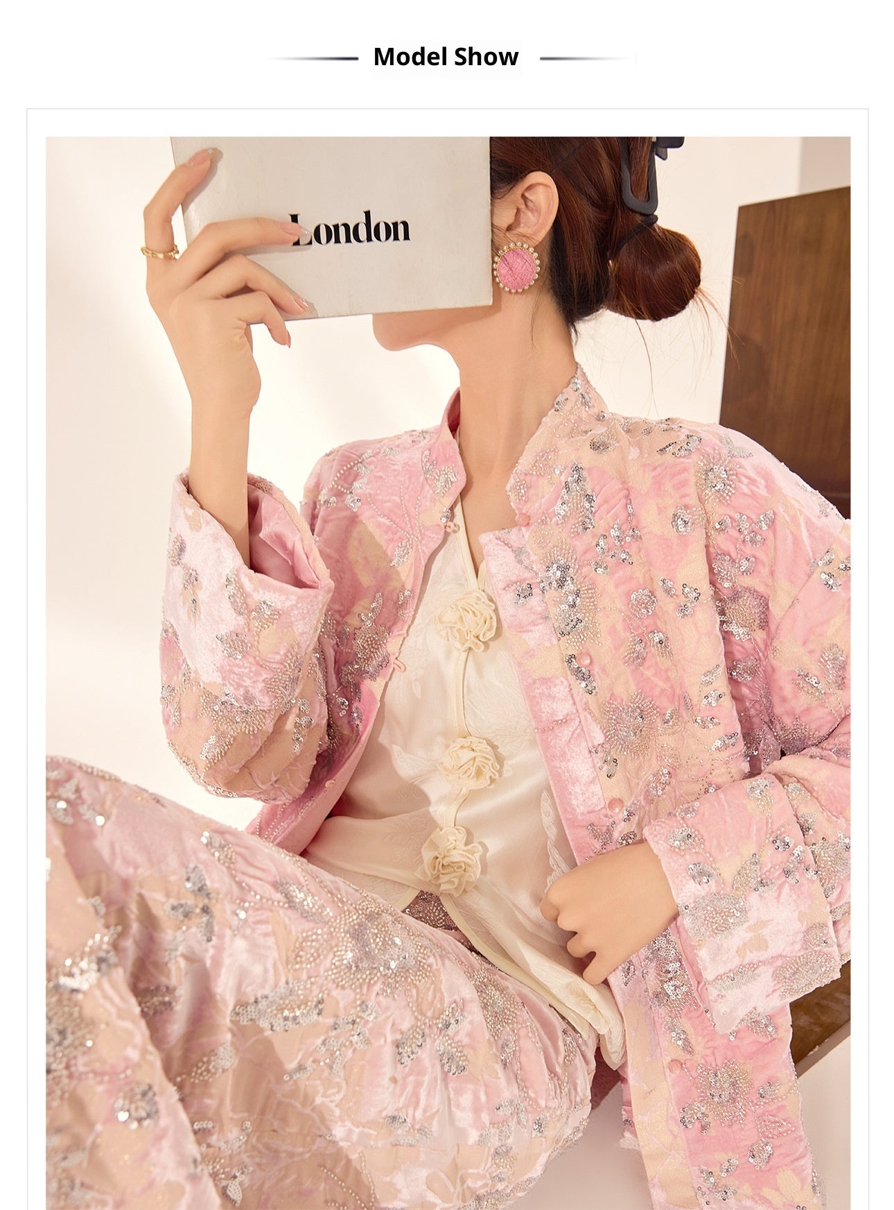 2026 Spring New Chinese Beaded Rayon Elegant Youthful Jacket