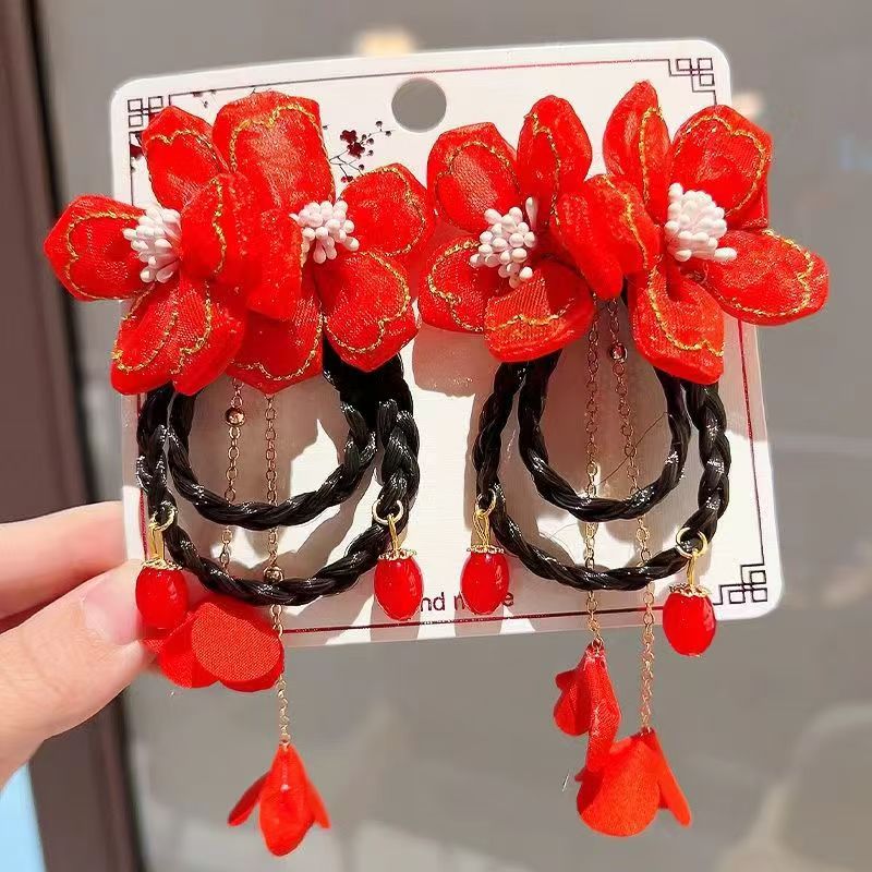 Children's Hair Clips Chinese Style Braid Tassel Hanfu Hair Accessories