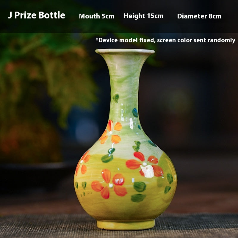 Jingdezhen Handmade Ceramic Vase — Oil Painting Style Small Home Decor