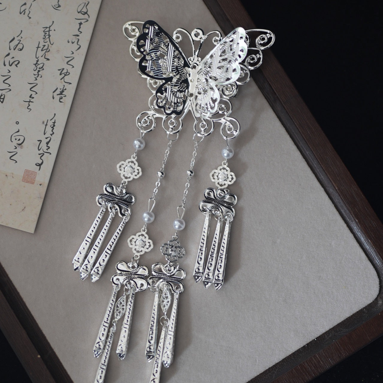 Hanfu Tassel Hairpin Butterfly Bell Clip Retro Wei Jin Style Accessory