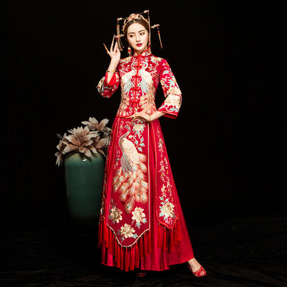 Chinese Wedding Xiuhe Dress Bride & Groom Plus Size Set