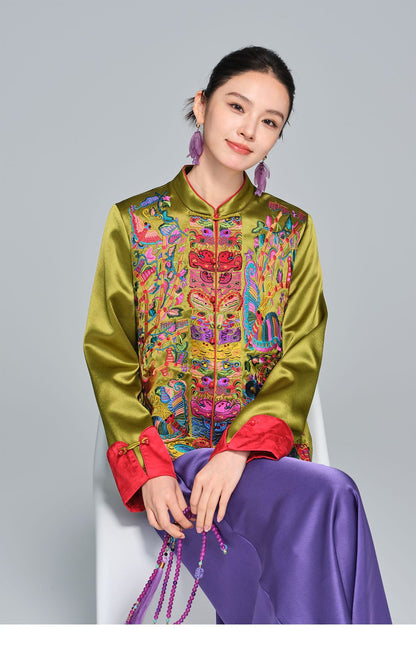 Stylish Embroidered Acetate Jacket