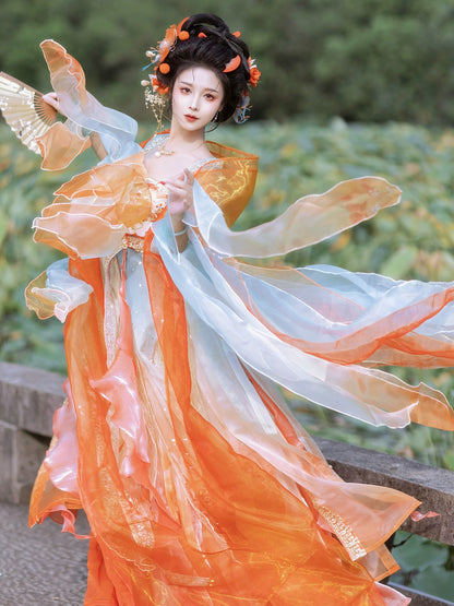 Koi Spirit Hanfu Costume — Qi Chest Skirt & National Style Summer Dress