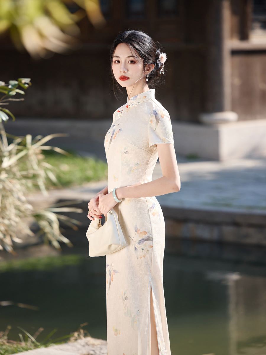 New Chinese Style Cheongsam – High-End Slim Fit Daily Dress