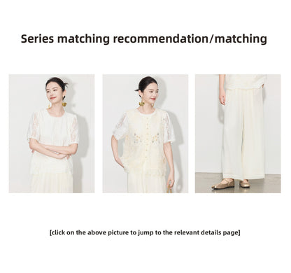 Elegant High-Waist Wide-Leg Summer Pants