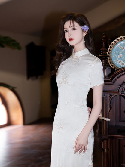 Artistic Camellia Cheongsam – Retro Youth Fresh Dress