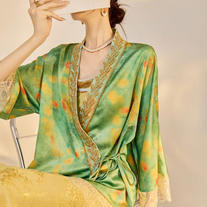 Elegant New Chinese Embroidered Jacquard Cardigan & Strap Dress Set