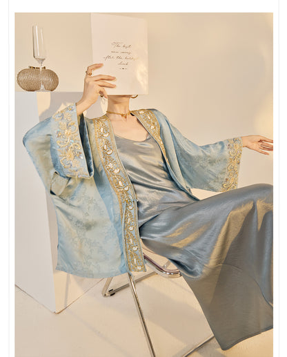 High-End National Style Beaded Jacket | Elegant Light Luxury Jacquard Top