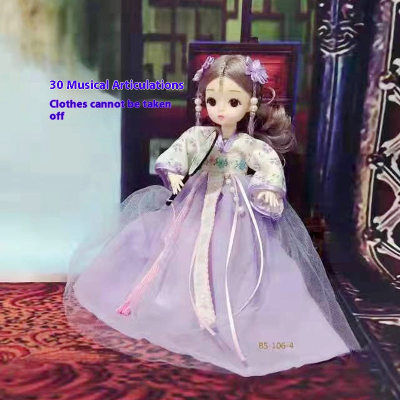 Ancient Style Hanfu Music Multi-Joint Cute Baby Light Singing Doll Figurine Girl Gift Children's Toy