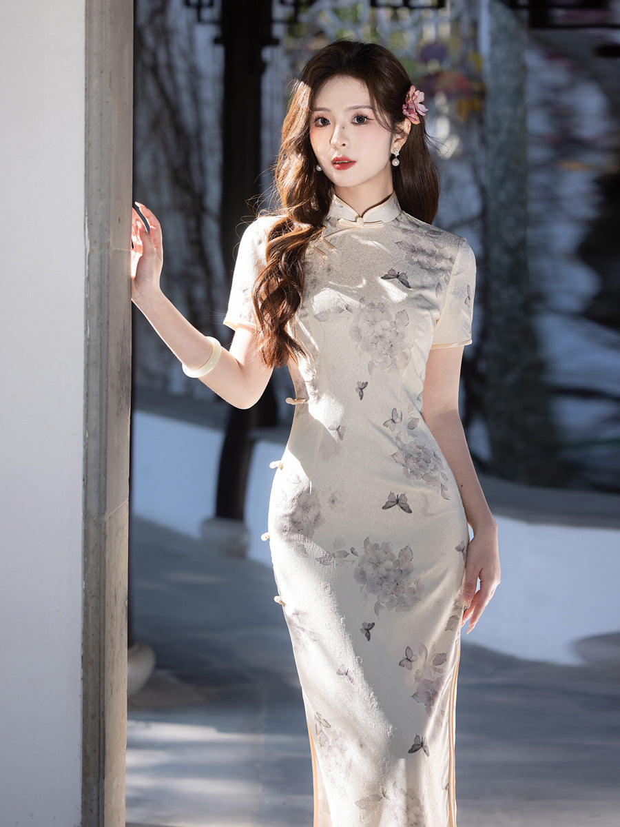 Improved Chinese Style Qipao – Slim Fit High-End Dress