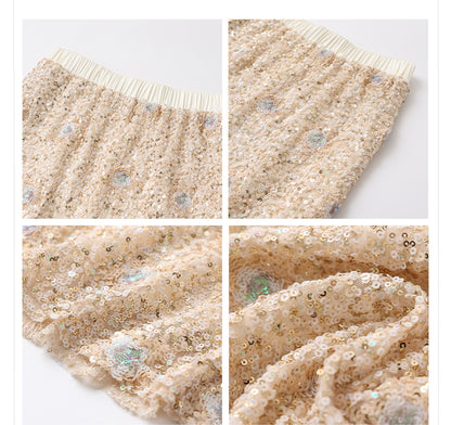 National Style2025Summer New Beaded Embroidery New Chinese Style Sequin Mermaid Skirt Vest Pants Set