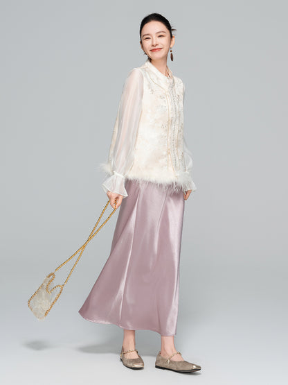 Elegant Slimming Long Satin Mermaid Skirt for Women