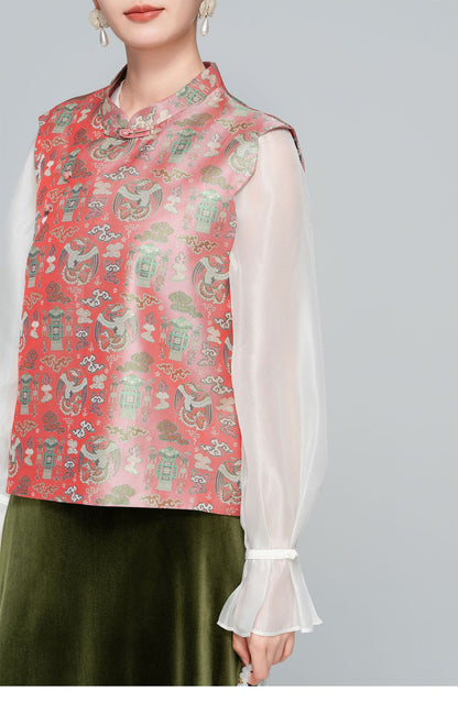 Sophisticated Sleeveless Asymmetrical Stand Collar Vest