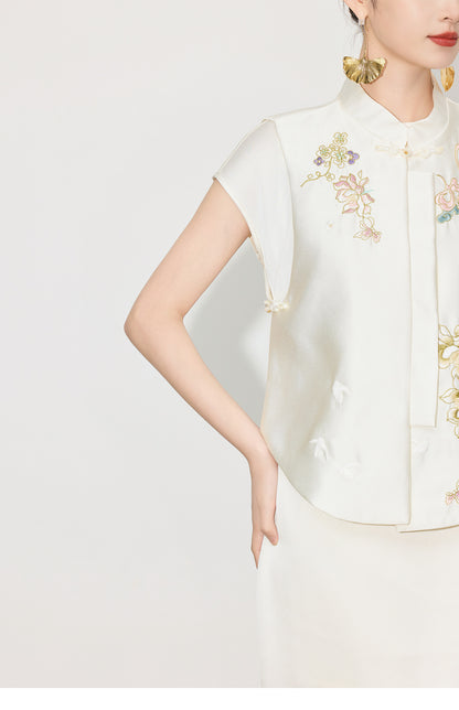 Elegant Chinese Style Design Sense Vest Top