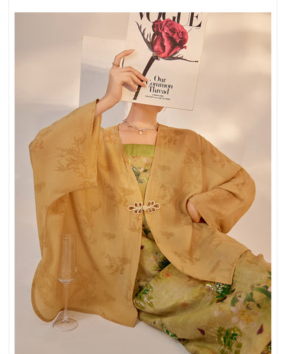 Elegant New Chinese Style High-End Women's Long Sleeve Loose Coat