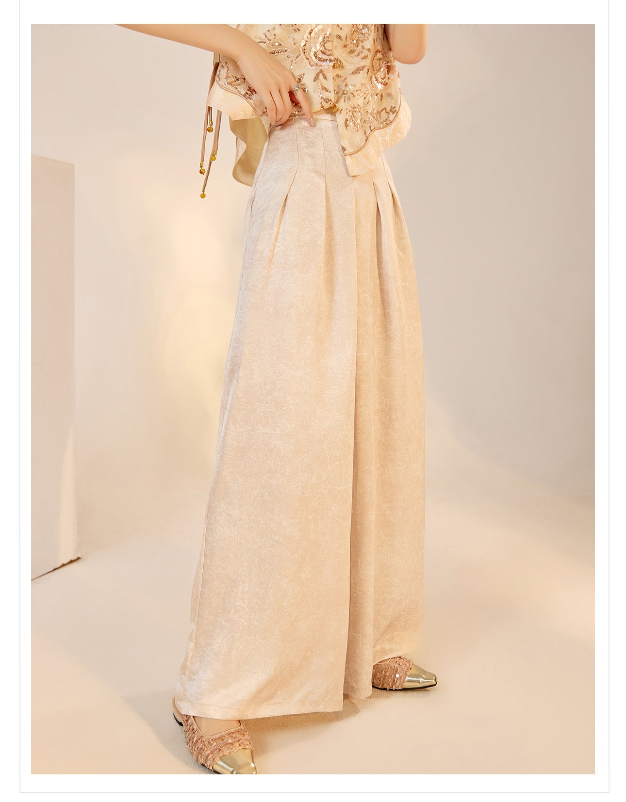 National Style2025Summer New Beaded Embroidery New Chinese Style Sequin Mermaid Skirt Vest Pants Set