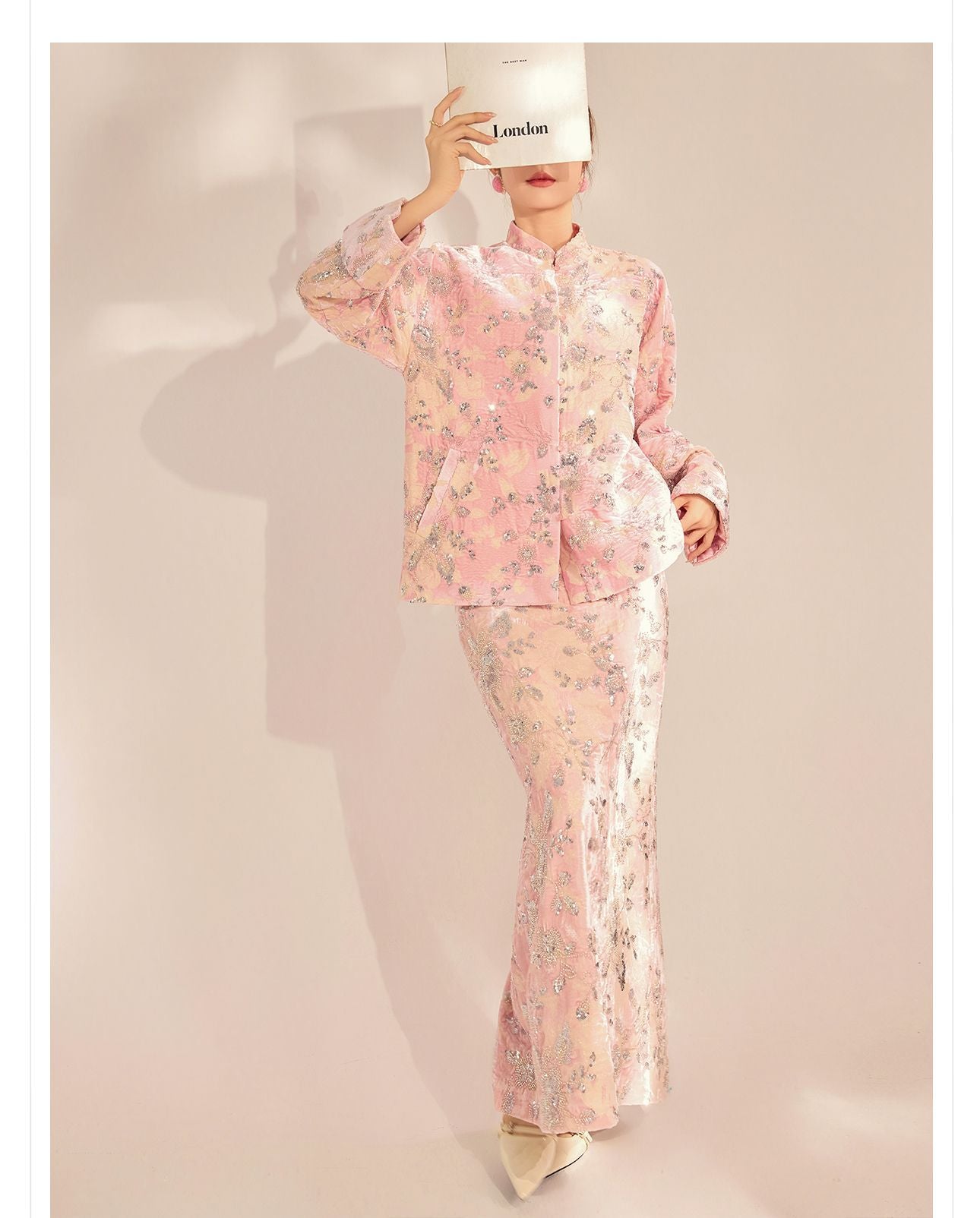 2026 Spring New Chinese Beaded Rayon Elegant Youthful Jacket