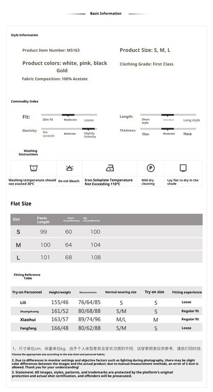 2026 New Chinese Style Elegant Acetate Wide-Leg Pants for Women