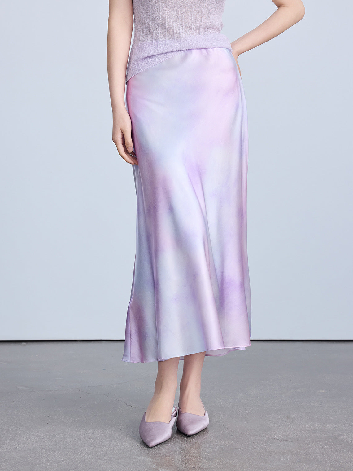 Chic High-End Silk Gradient Half Skirt for Women