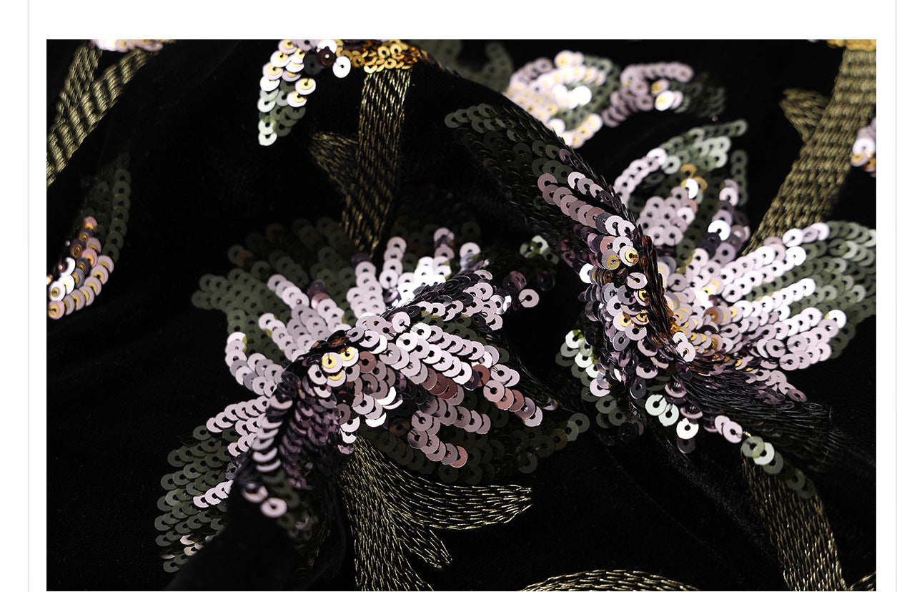 Summer Sequin Asymmetrical Vest Top High-End National Style