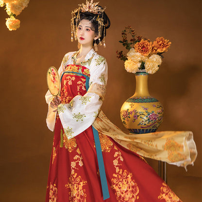 Oriental Ancient Hanfu Set — Spring Flowing Hezi Skirt Outfit