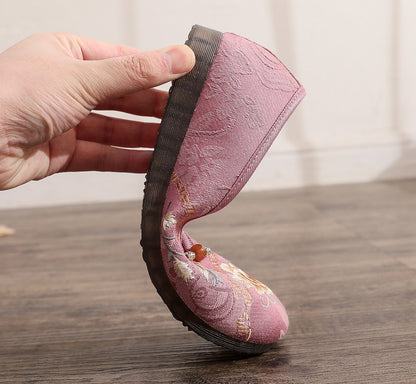 Old Beijing Style Women’s Flats — Retro Embroidered Costume Shoes