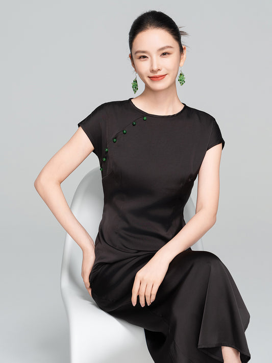 Artistic Improved Qipao – New Chinese Retro Side-Slit Dress