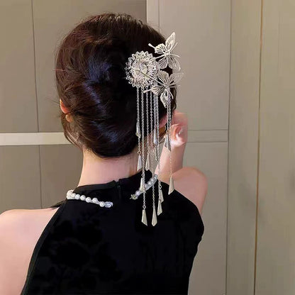 Ancient Style Hanfu Hairpin | Elegant Cheongsam Back Hair Accessory for Women