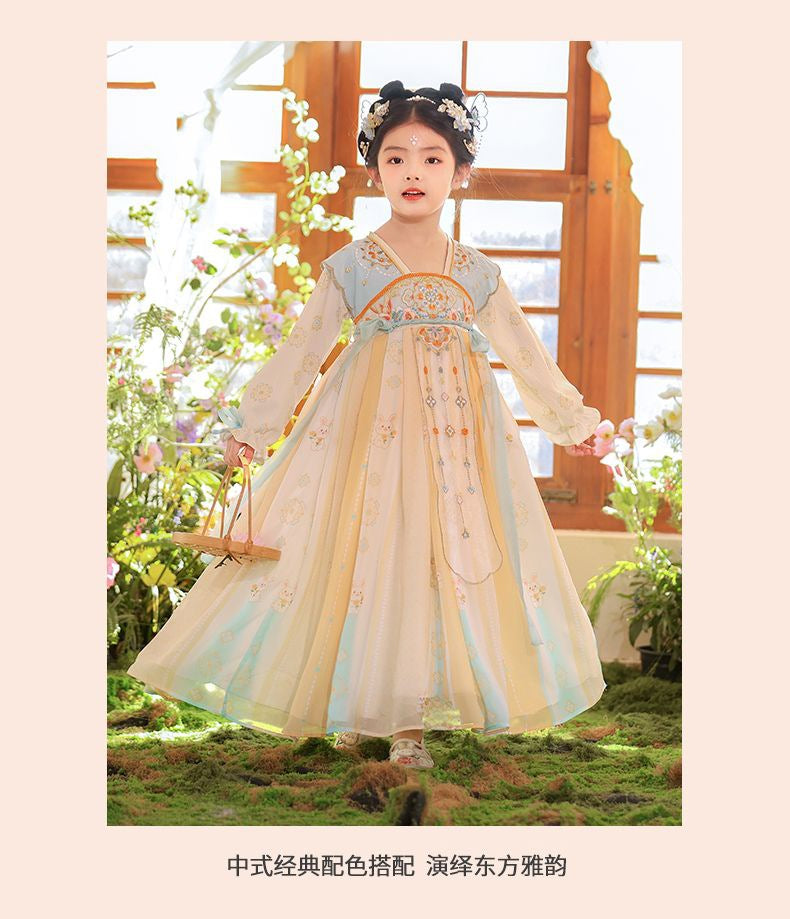 Girls’ Spring Autumn Hanfu Dress | Chinese Style Fairy Tang Suit Princess Outfit