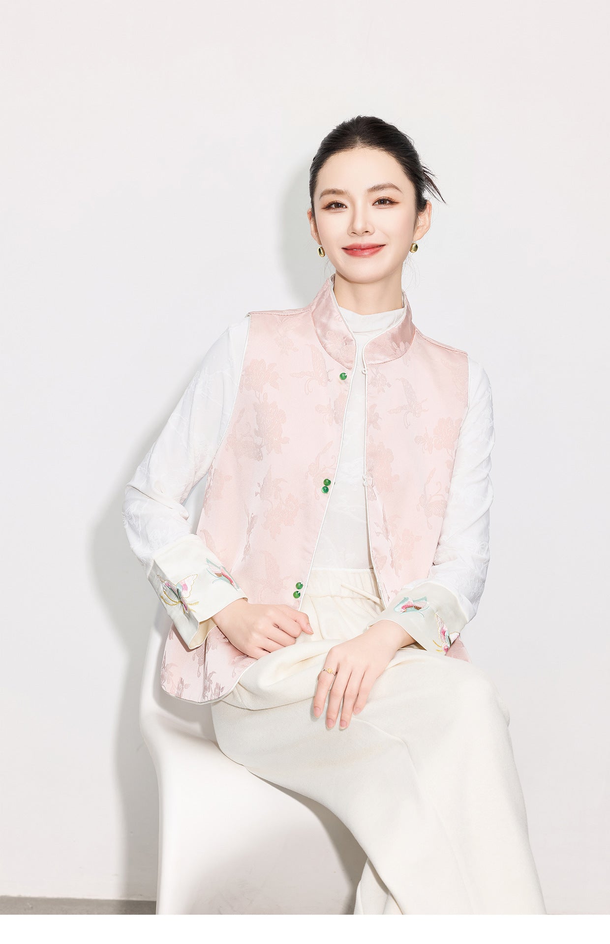 High-End Elegant Jacquard Vest Top for Women