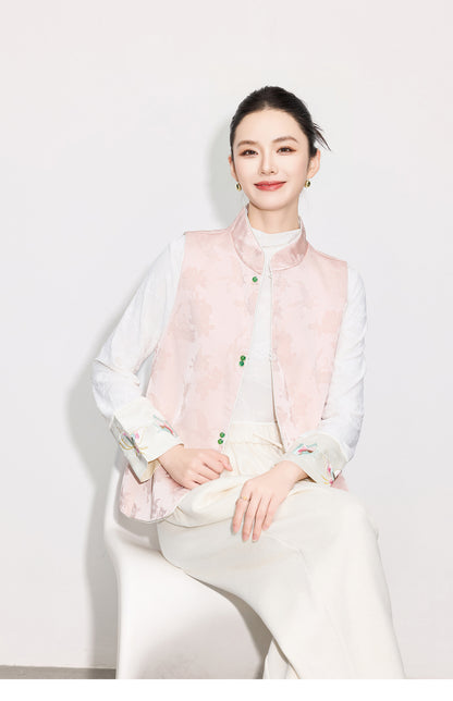 High-End Elegant Jacquard Vest Top for Women