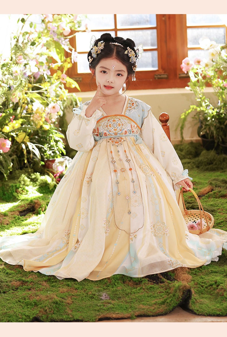 Girls’ Spring Autumn Hanfu Dress | Chinese Style Fairy Tang Suit Princess Outfit