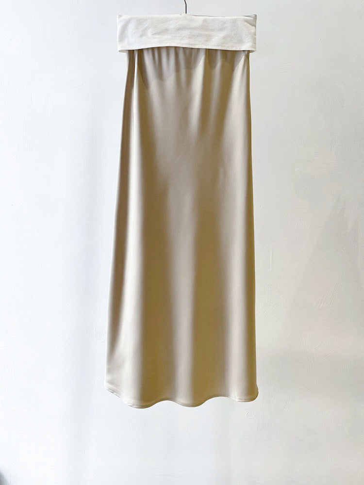 Chic High-Waist Mermaid Satin Skirt for Women