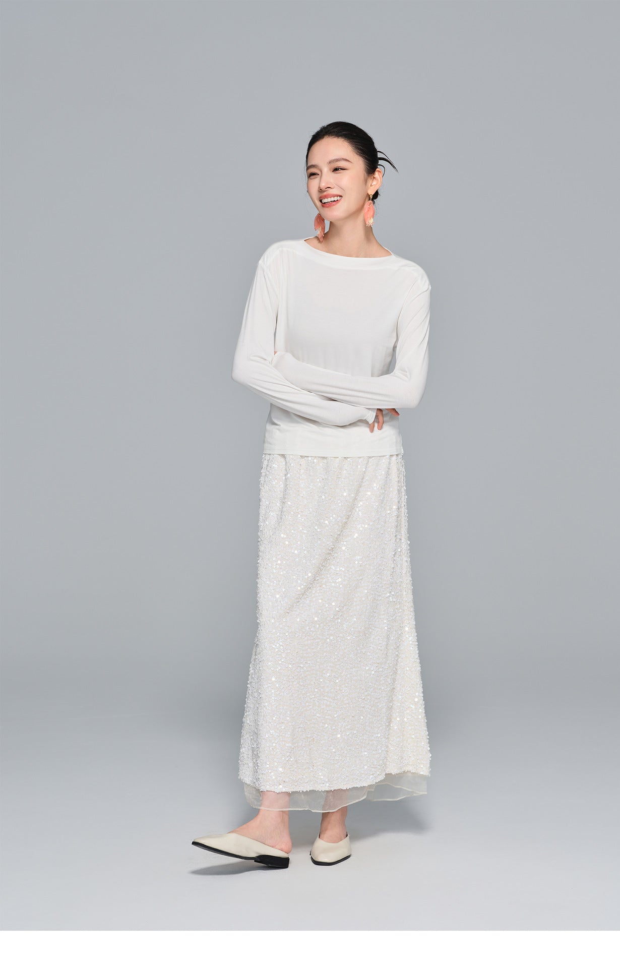 Autumn High-Waist Bodycon Sequin Half Skirt