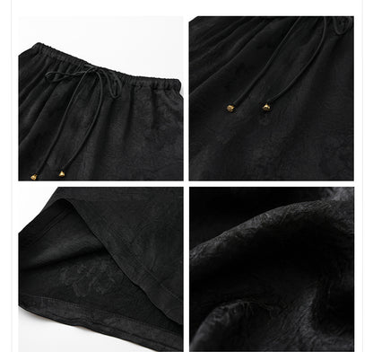 2026 New Chinese Style Elegant Acetate Wide-Leg Pants for Women