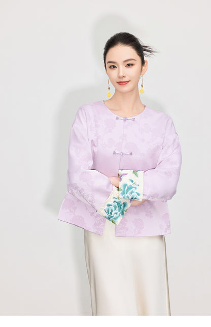 Spring Retro Embroidered Loose Slimming Jacket for Women