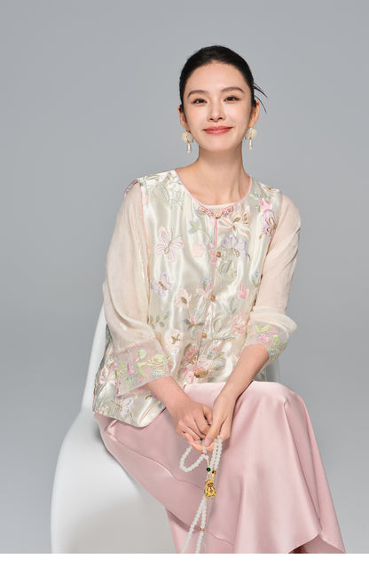 Stylish Embroidered Outerwear Vest