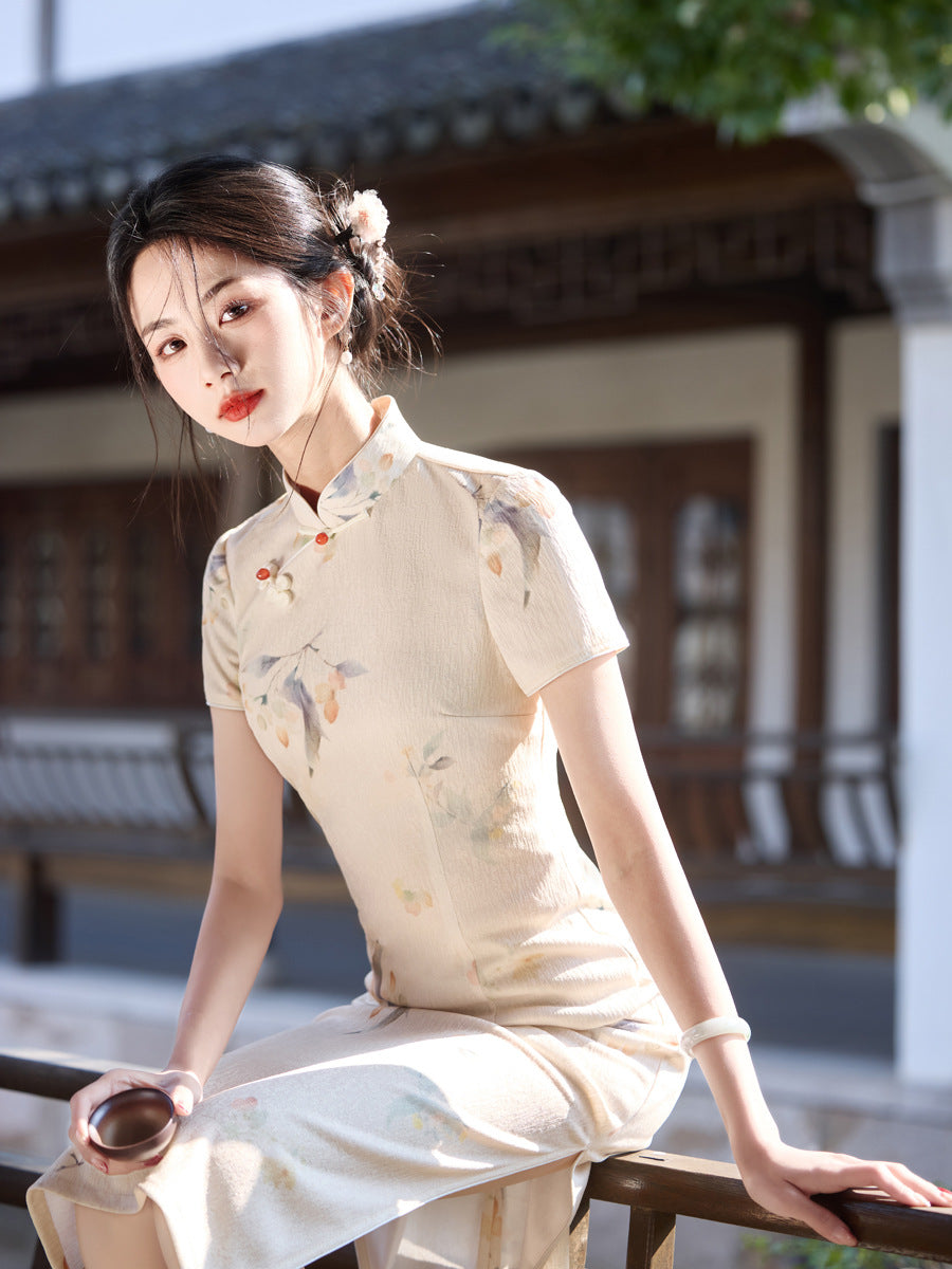 New Chinese Style Cheongsam – High-End Slim Fit Daily Dress