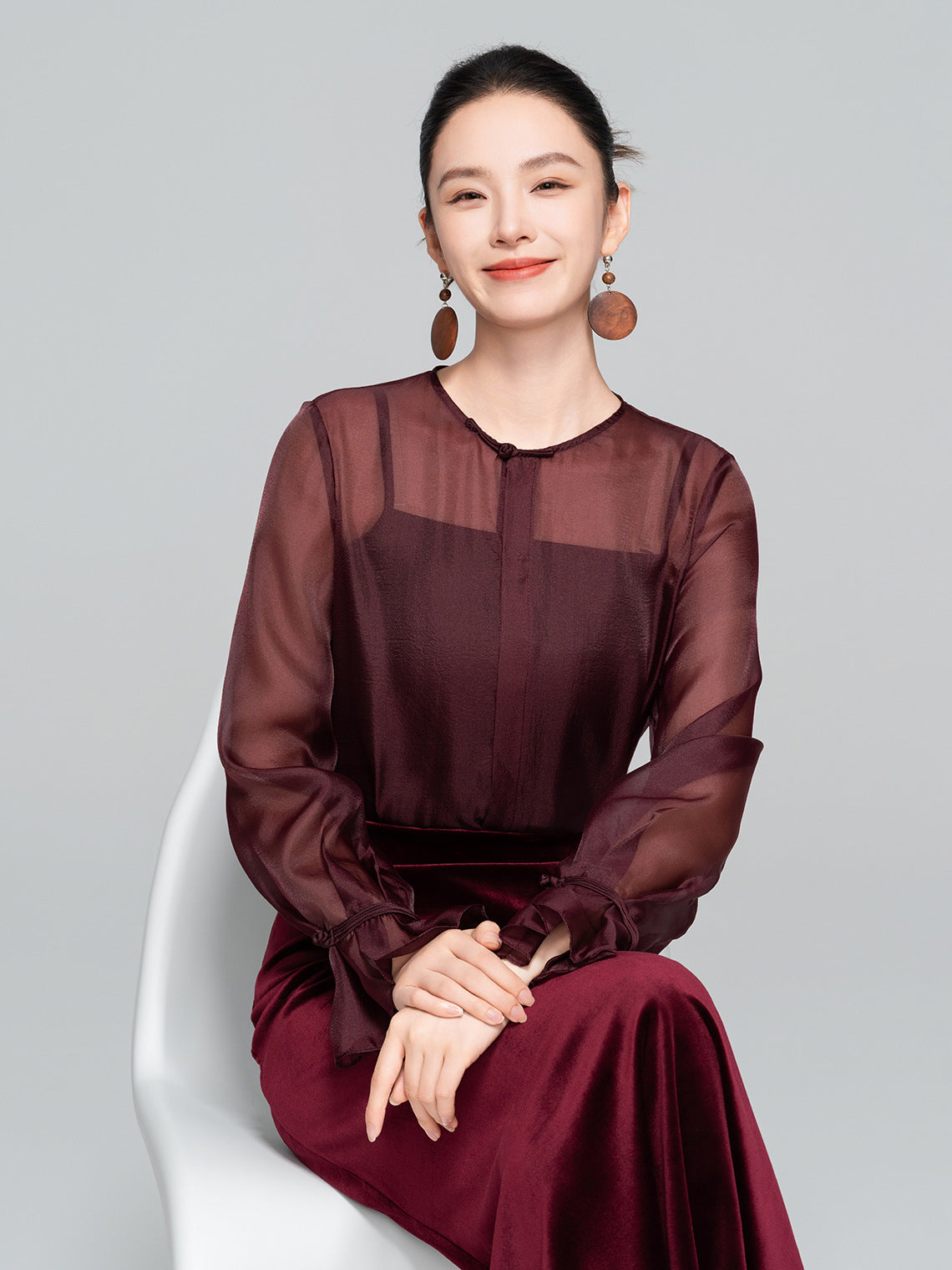 High-End Lightweight Flared Sleeve Blouse for Women