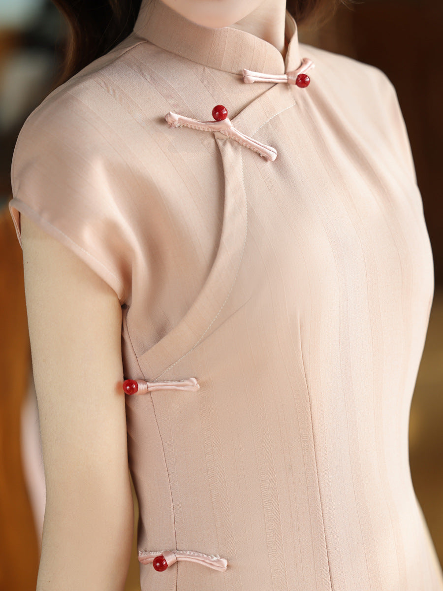 2025 Spring Summer Cheongsam – Slim Fit Artistic Chinese Dress