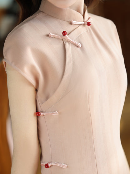 2025 Spring Summer Cheongsam – Slim Fit Artistic Chinese Dress