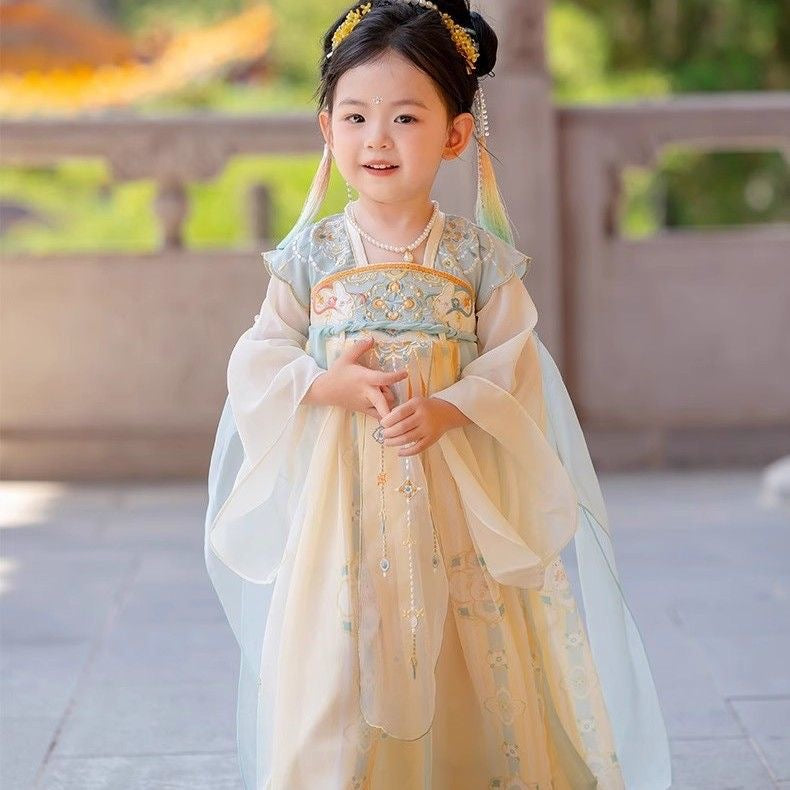 Girls’ Spring Autumn Hanfu Dress | Chinese Style Fairy Tang Suit Princess Outfit