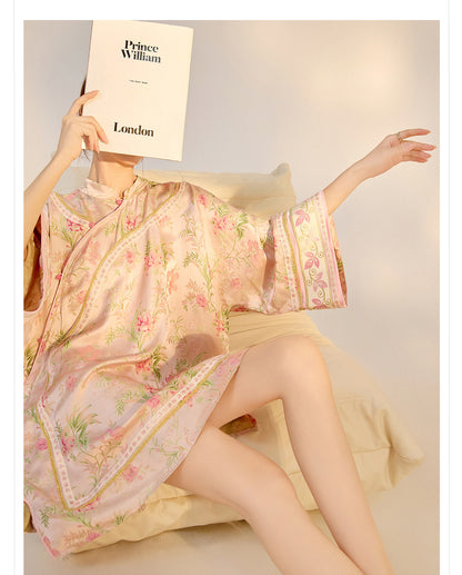 2026 Summer New Chinese Style Printed Rayon Loose Elegant Blouse