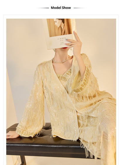 Autumn High-End Embroidered Tassel Cardigan | New Chinese Style Top