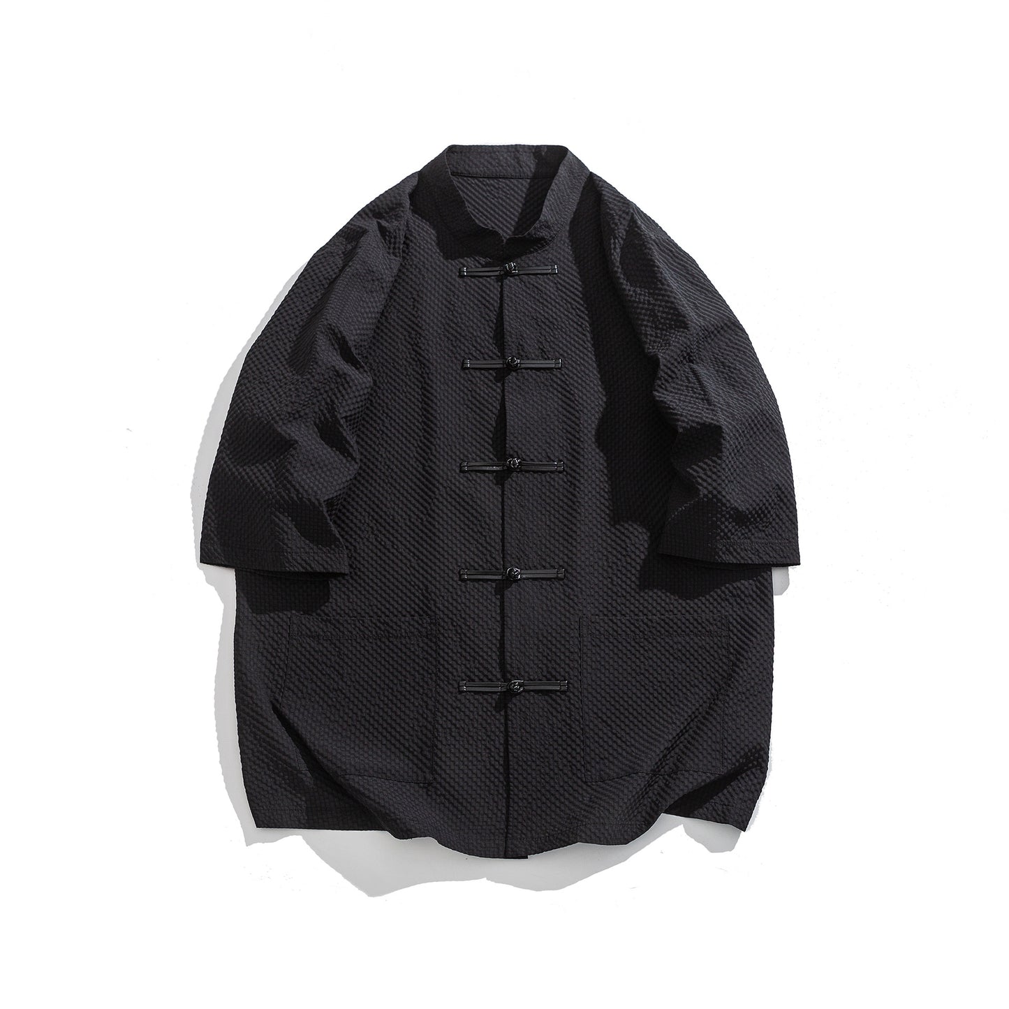 Mens Chinese Cotton Linen Shirt Retro Stand Collar Tang Suit Top