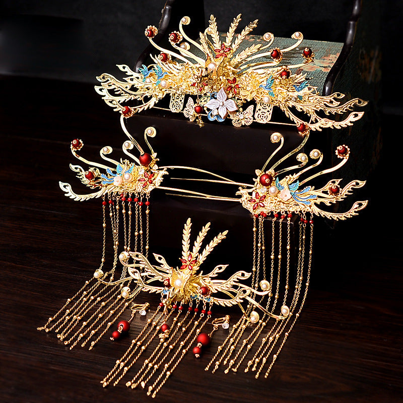 Xiuhe Clothing Phoenix Crown Xiapai Bride Dragon Phoenix Gown Headwear
