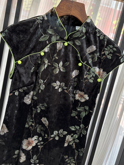 New Chinese Style Cheongsam – Blue Elegant Daily Dress