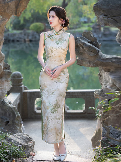 Elegant Sleeveless Cheongsam – Youth Retro High-End Dress